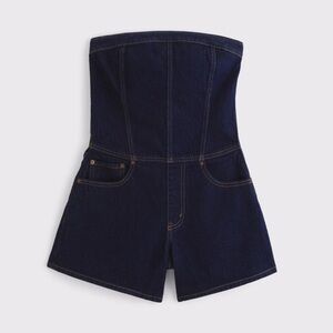 Abercrombie & Fitch Dark Indigo Strapless Denim Romper